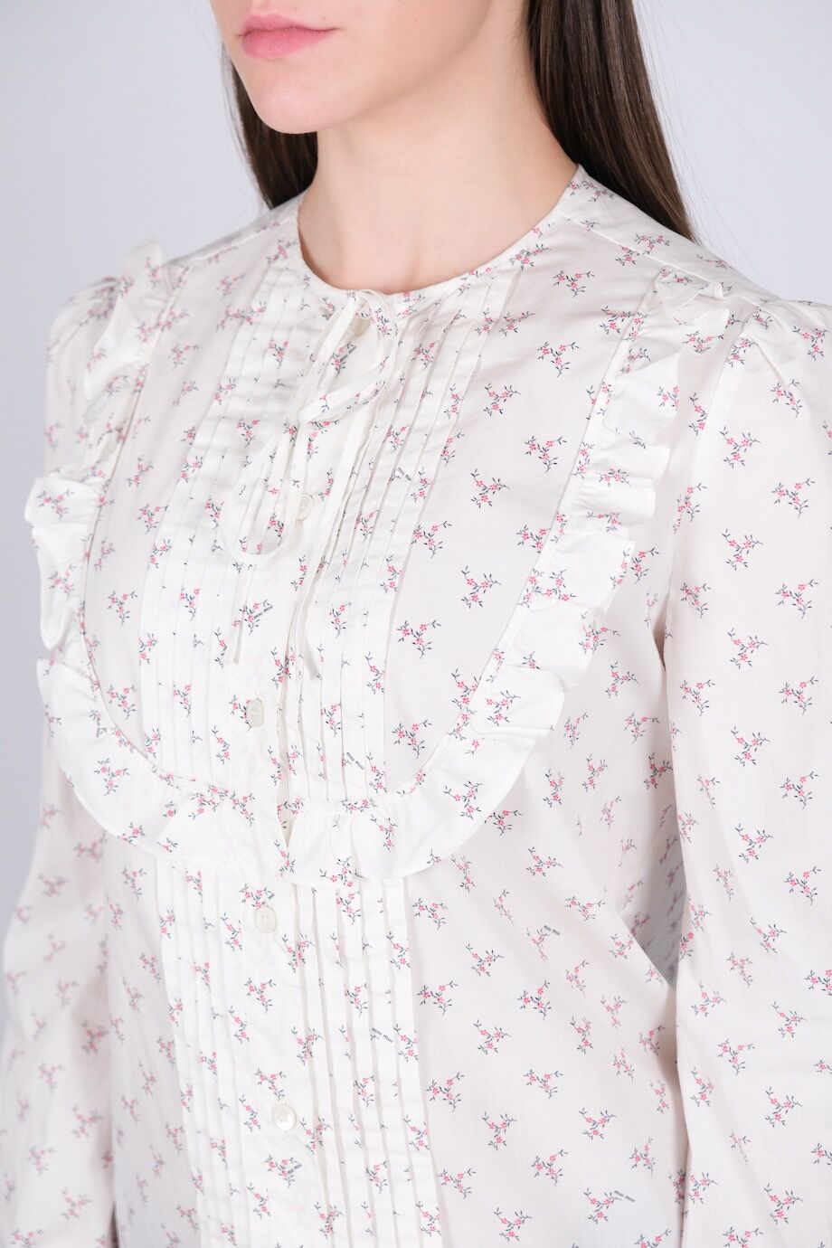 image 6 Хлопковая блуза в мелкий цветочек