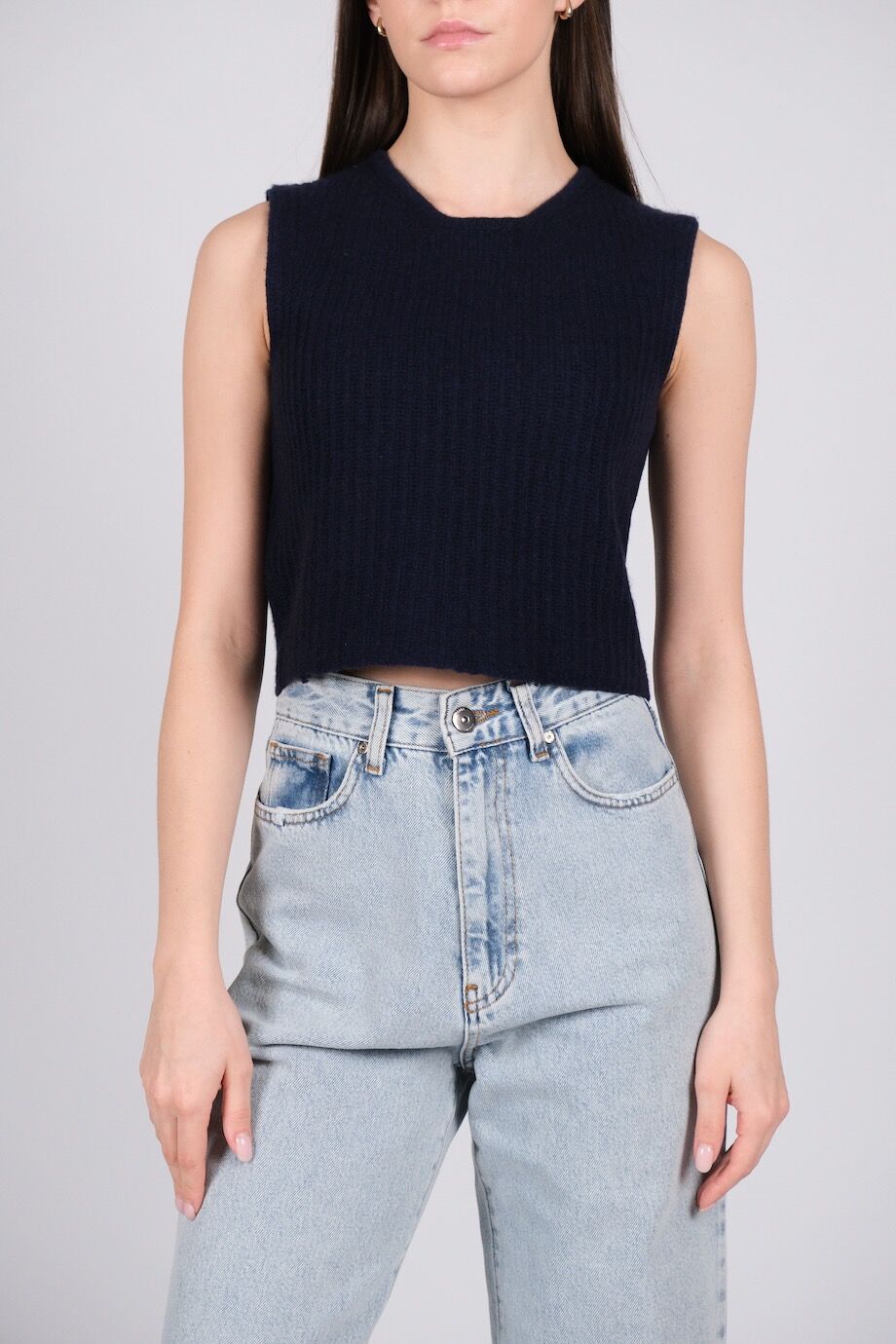 image 1 Кашемировый топ синего цвета