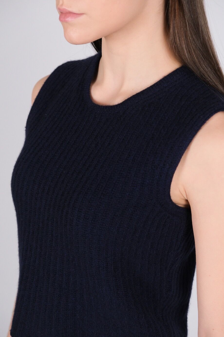 image 4 Кашемировый топ синего цвета