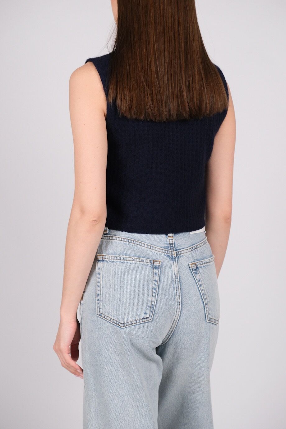 image 3 Кашемировый топ синего цвета