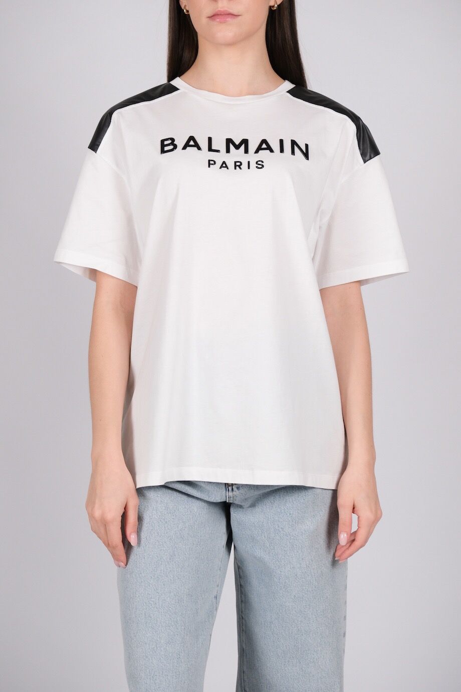 image 1 Футболка белого цвета с черными вставками