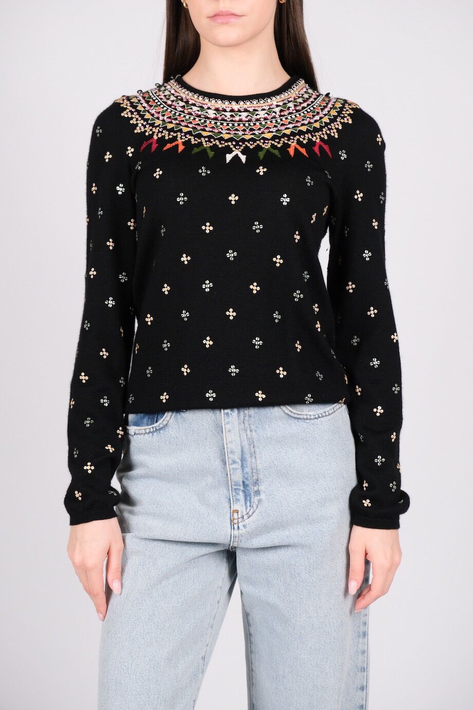 image 1 Джемпер с вышивкой и декором из пайеток