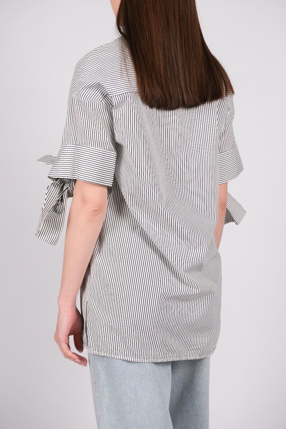 image 3 Хлопковая блуза в тонкую полоску