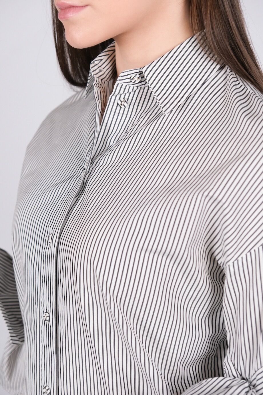 image 4 Хлопковая блуза в тонкую полоску