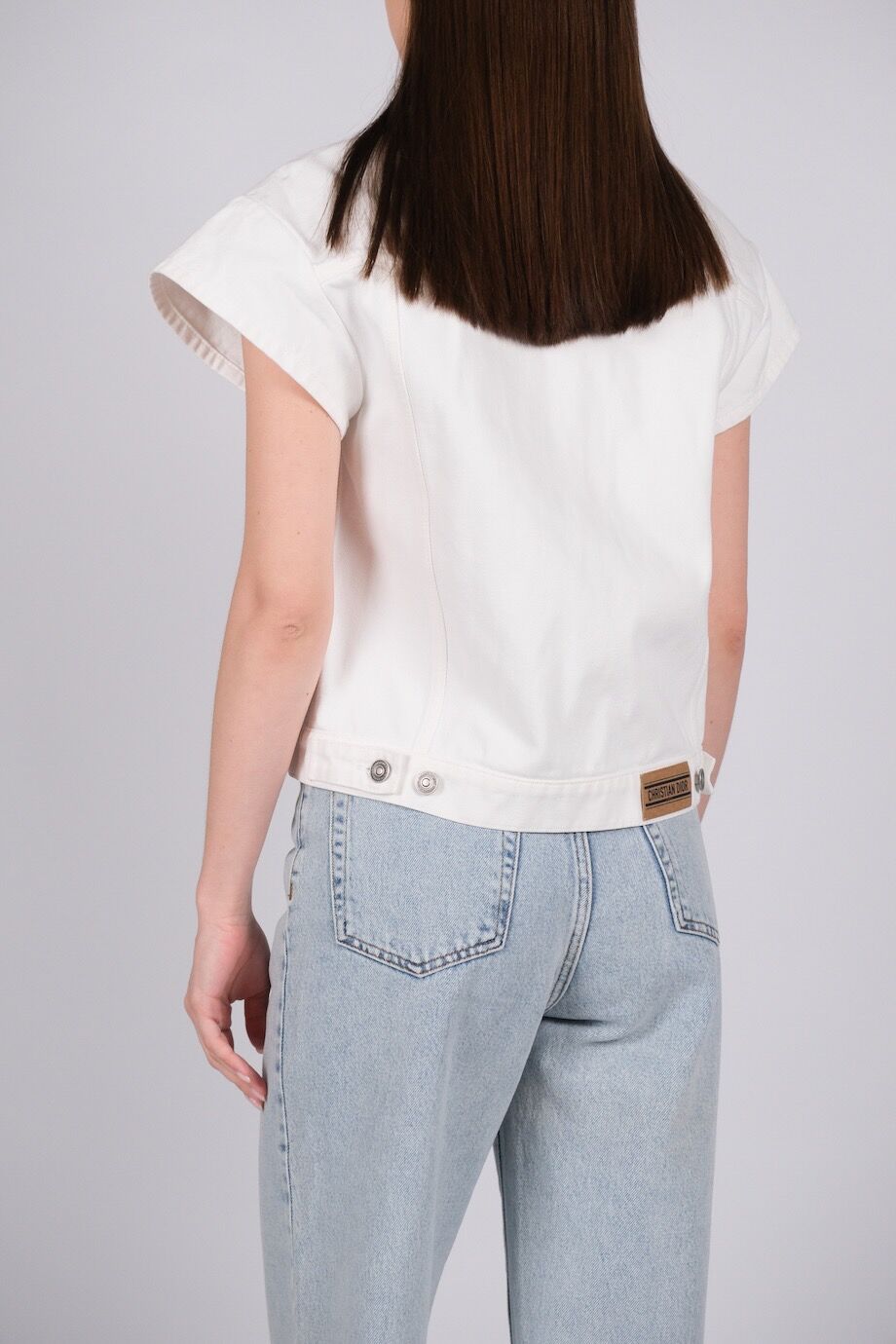 image 3 Джинсовый жилет белого цвета