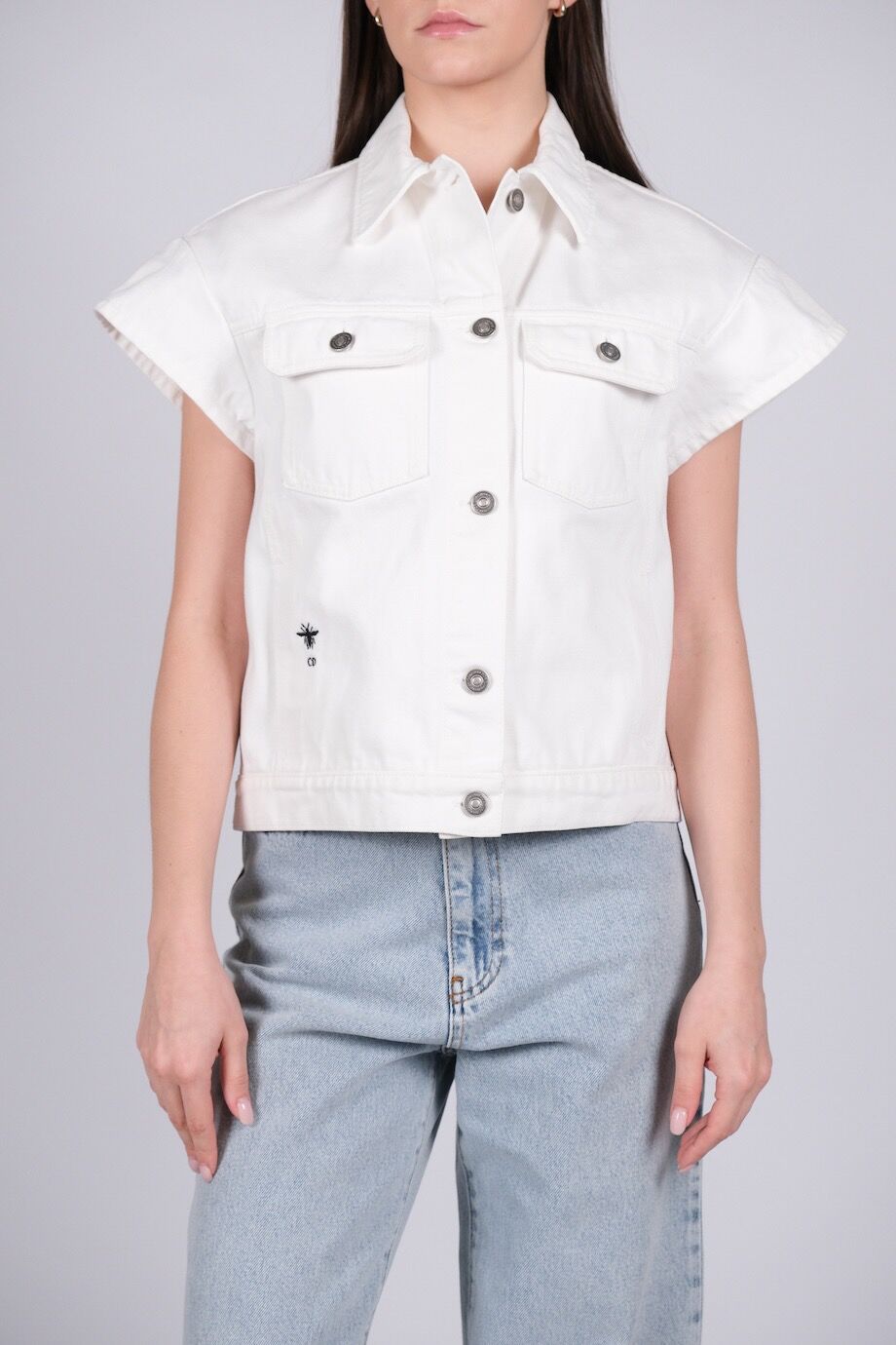 image 1 Джинсовый жилет белого цвета