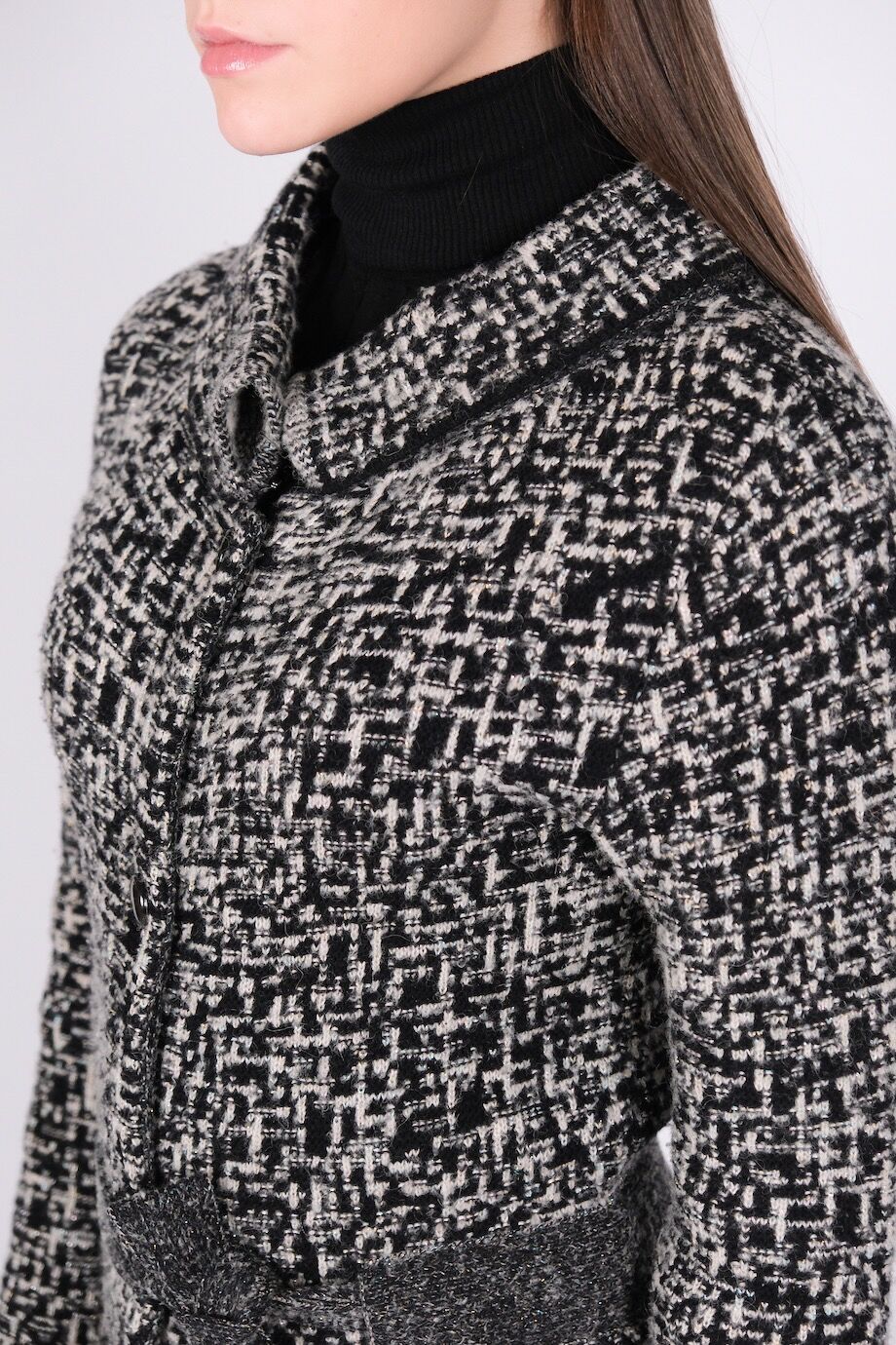 image 4 Удлиненный кардиган серого цвета с поясом