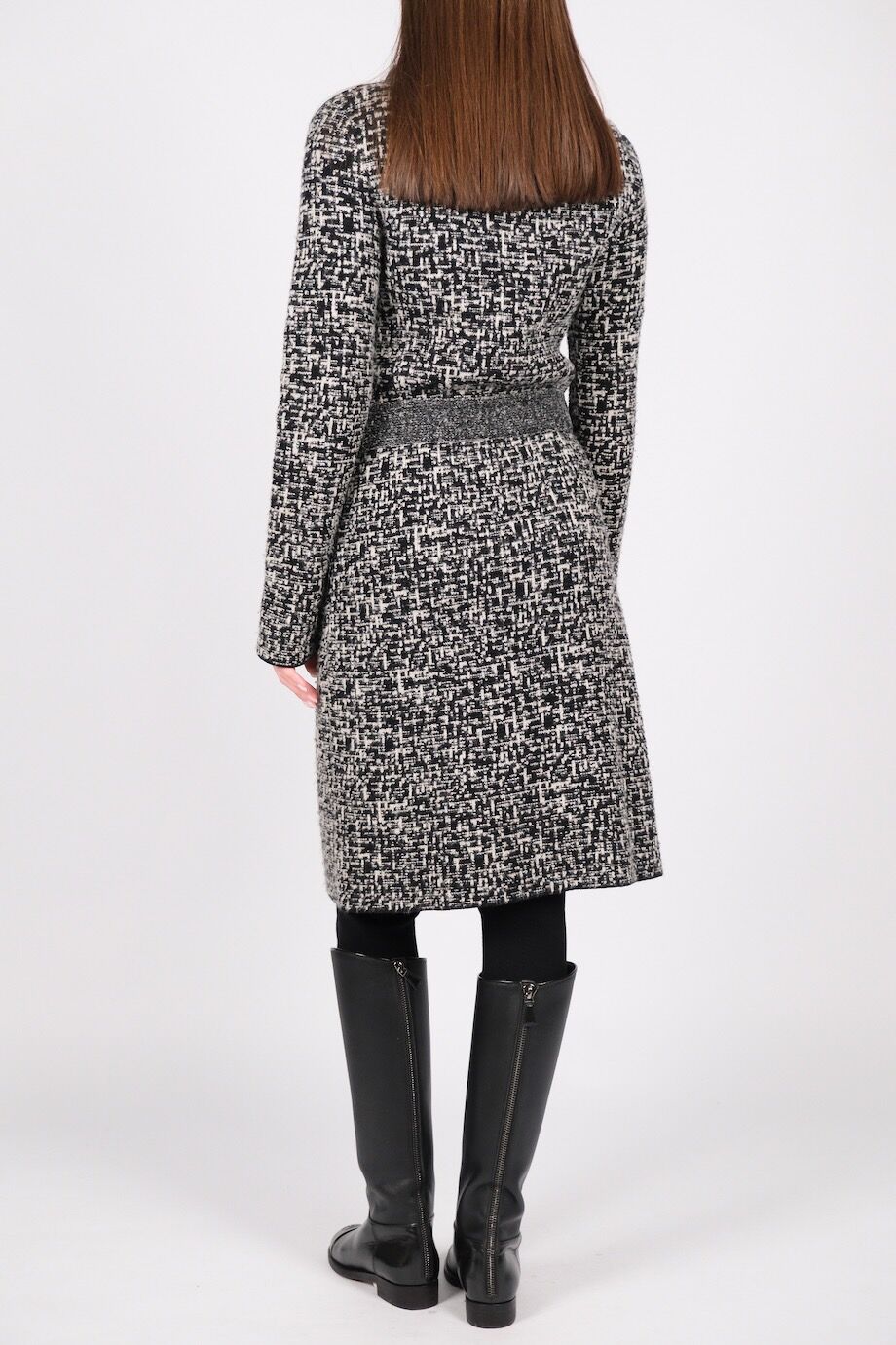 image 3 Удлиненный кардиган серого цвета с поясом