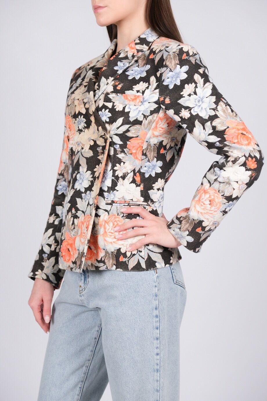image 2 Жакет  двубортный с цветочным принтом