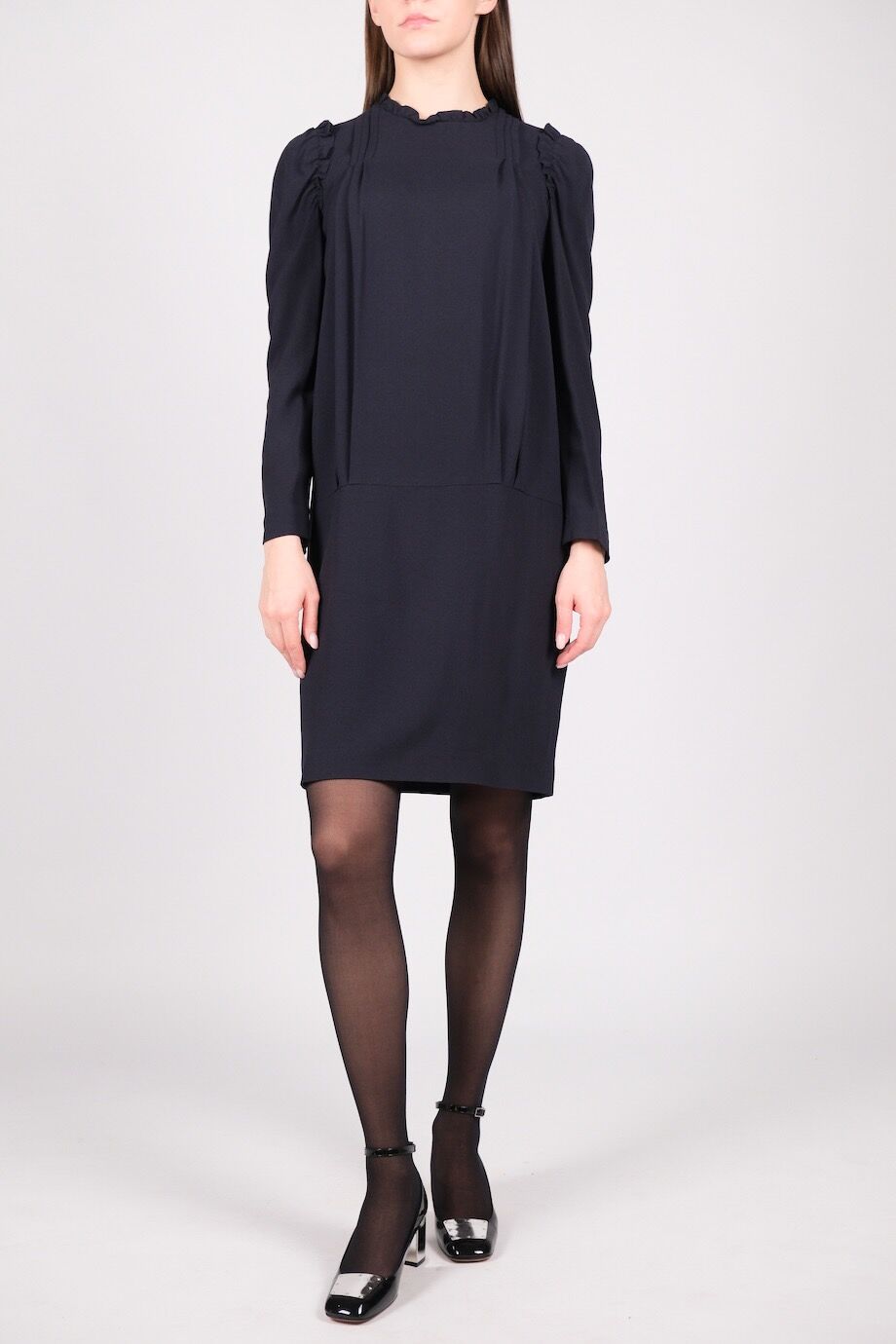 image 1 Платье темно-синего цвета с рюшами