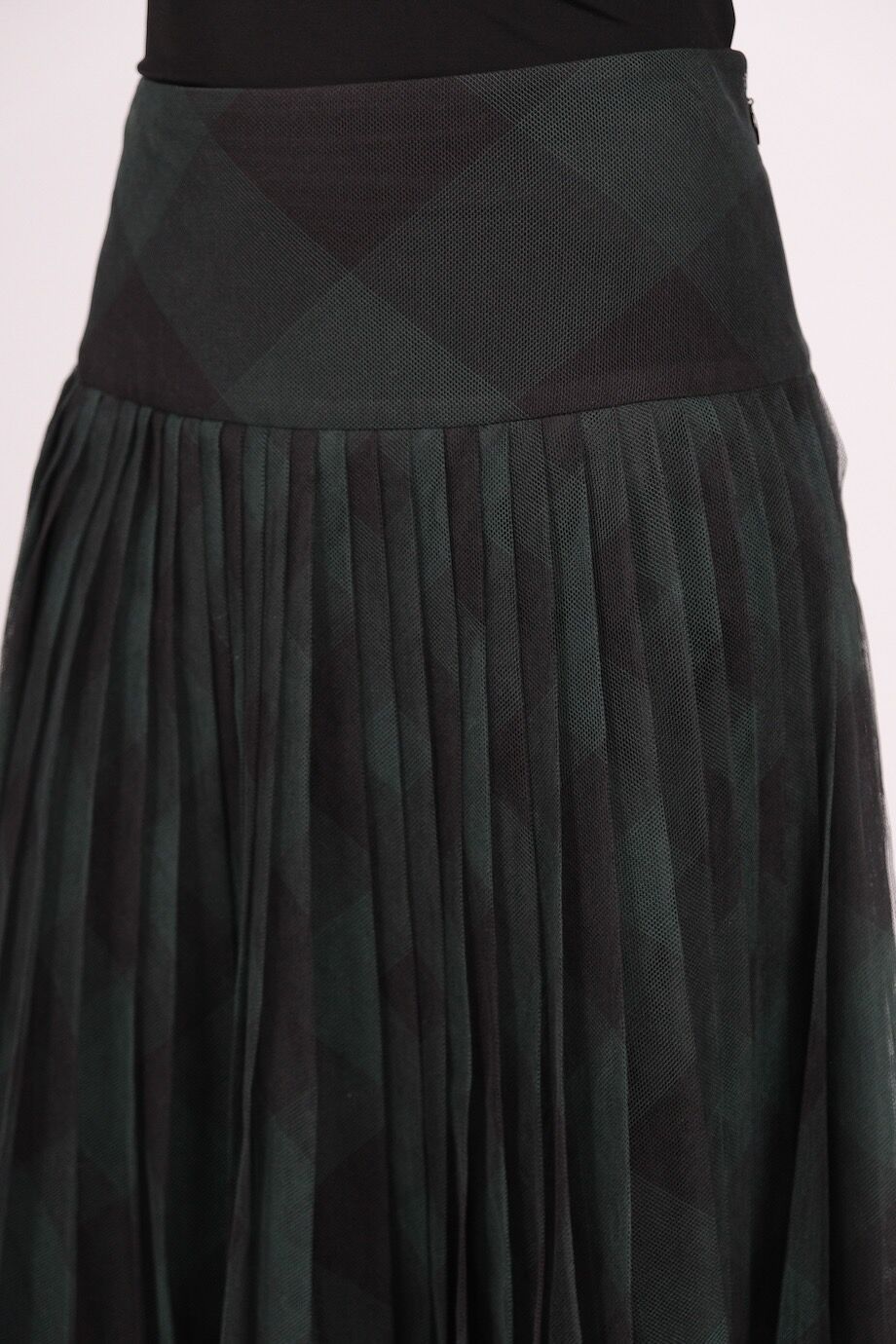 image 7 Юбка темно-зеленого цвета из сетки в клетку