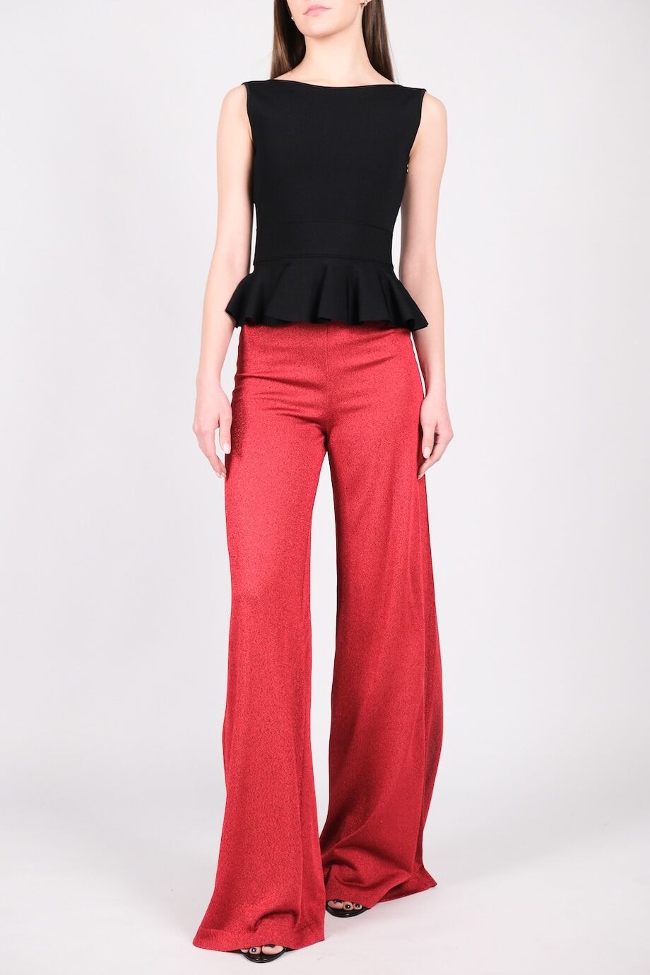 image 1 Брюки красного цвета из люрекса