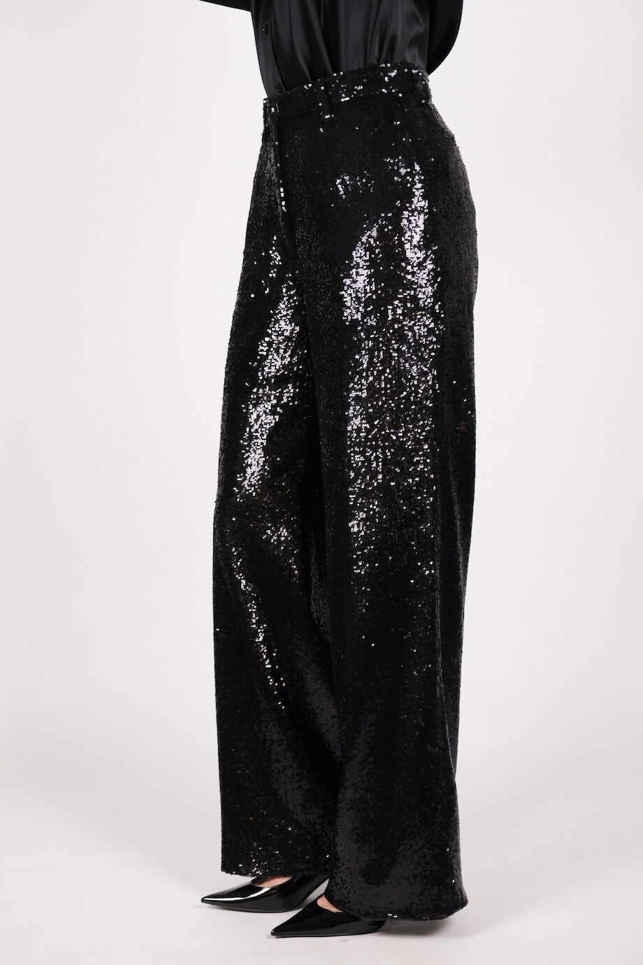 image 5 Брюки из пайеток черного цвета