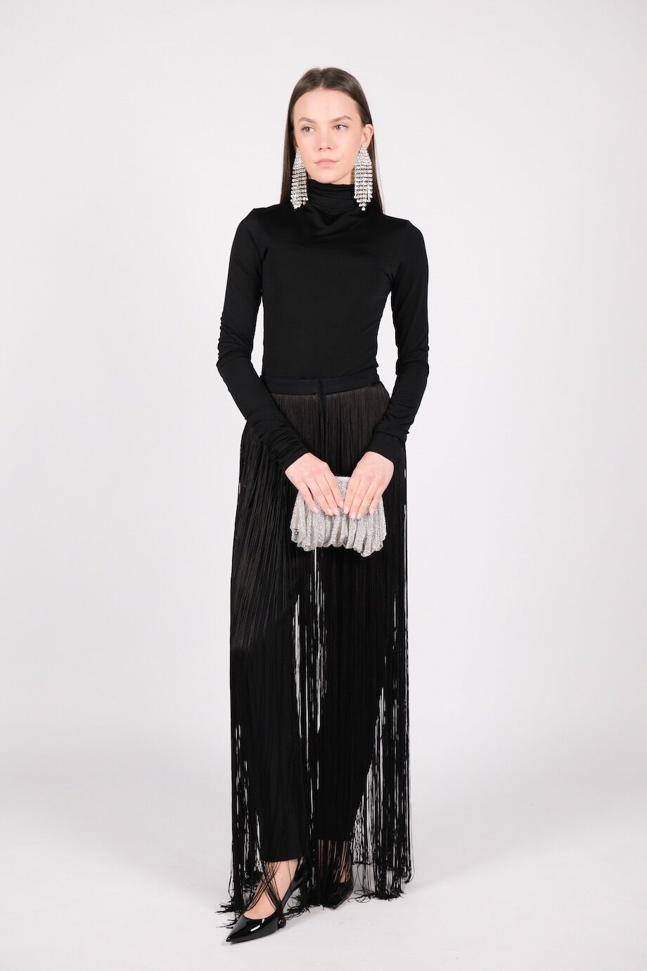 image 1 Брюки чёрного цвета с бахромой