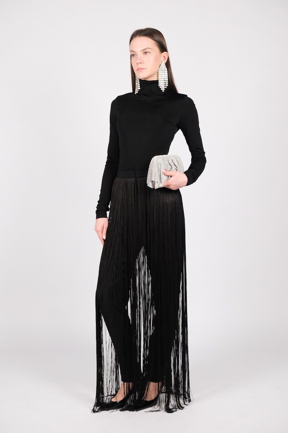 image 2 Брюки чёрного цвета с бахромой