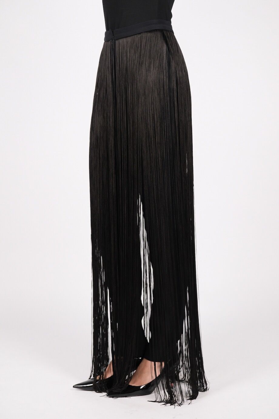 image 4 Брюки чёрного цвета с бахромой