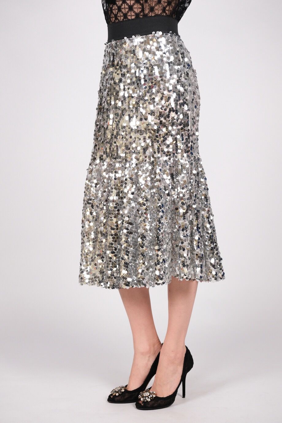 image 4 Юбка серебряного цвета в пайетках