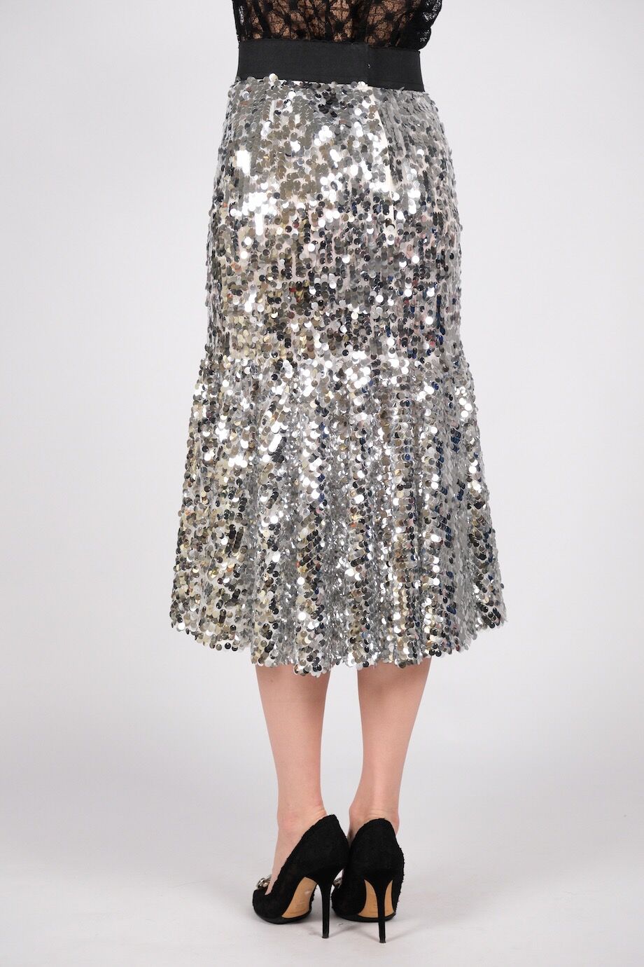 image 5 Юбка серебряного цвета в пайетках