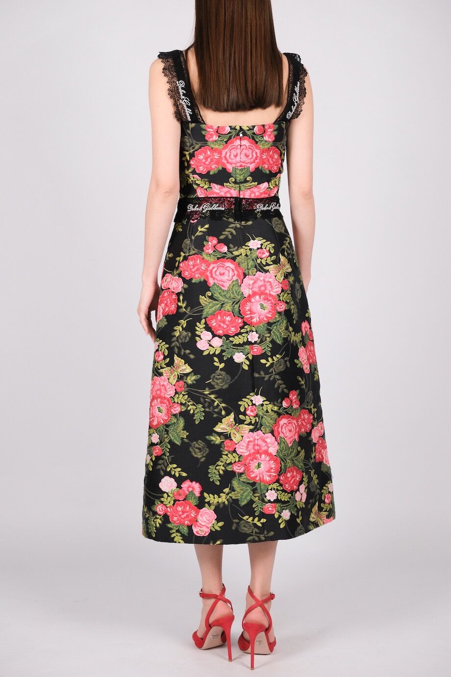 image 6 Платье-футляр из жаккарда с цветочным рисунком