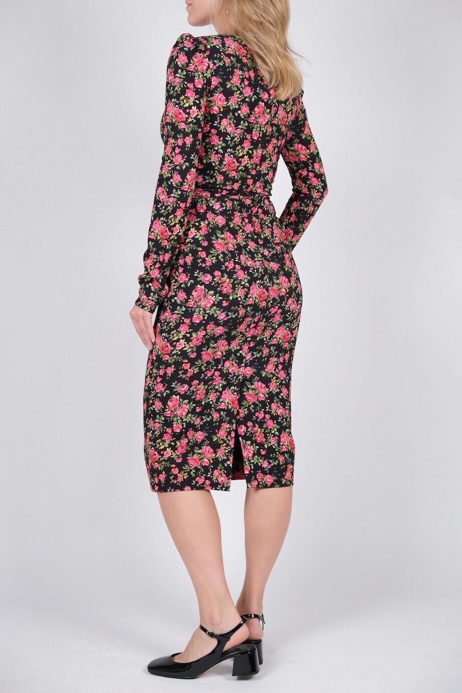 image 3 Платье черного цвета в мелкий цветочек