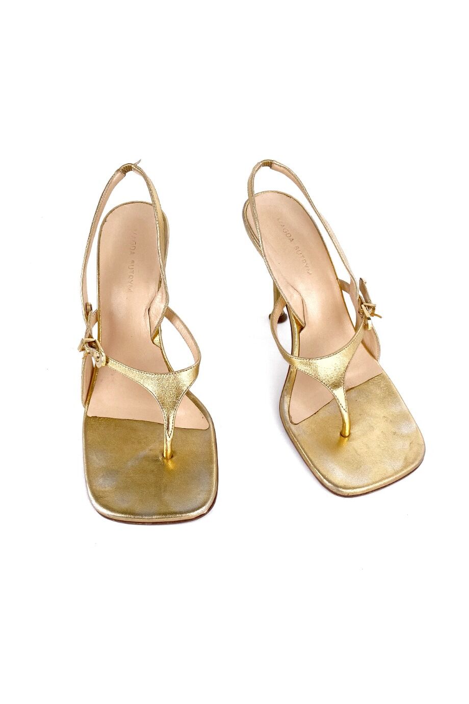 image 2 Босоножки золотого цвета на высоком каблуке