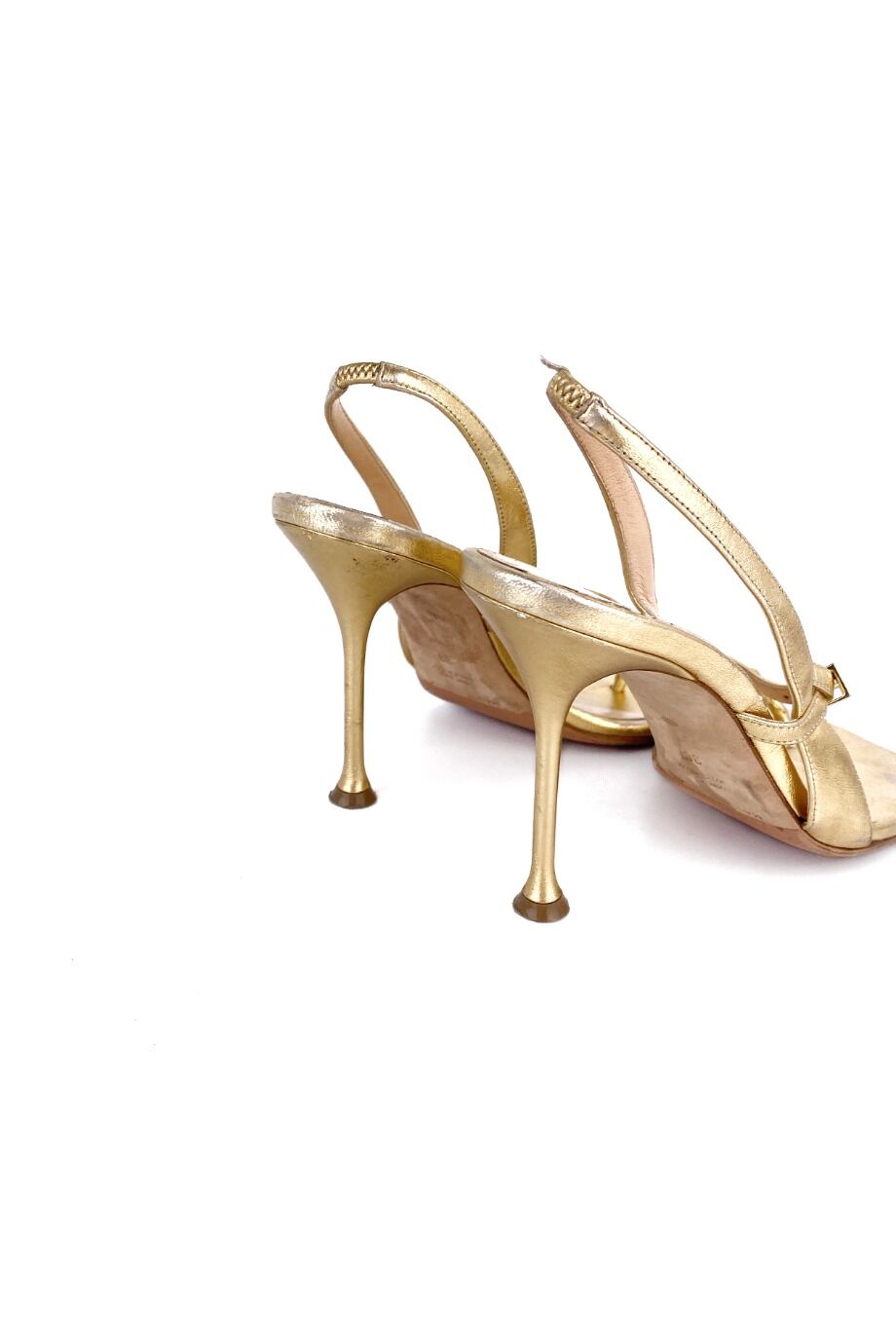 image 4 Босоножки золотого цвета на высоком каблуке