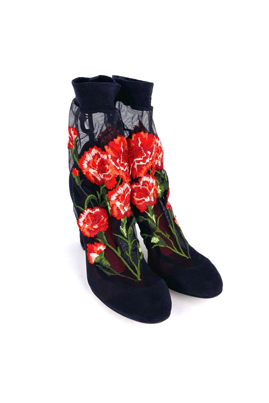 image 1 Ботильоны черного цвета с вышивкой-цветами