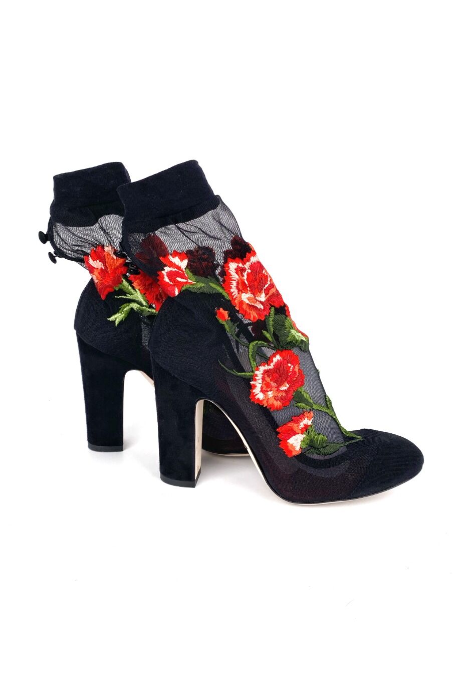 image 4 Ботильоны черного цвета с вышивкой-цветами