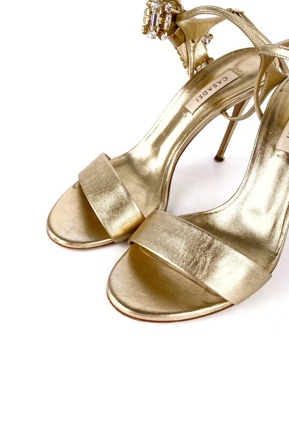 image 3 Босоножки золотистого цвета с бантиками из страз