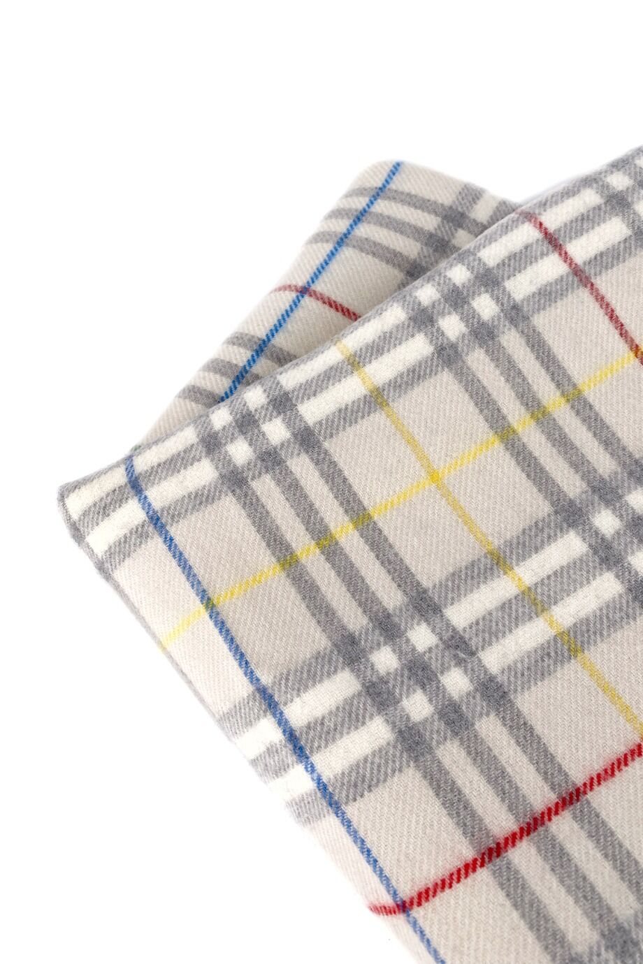 image 2 Плед в серую клетку с цветными линиями