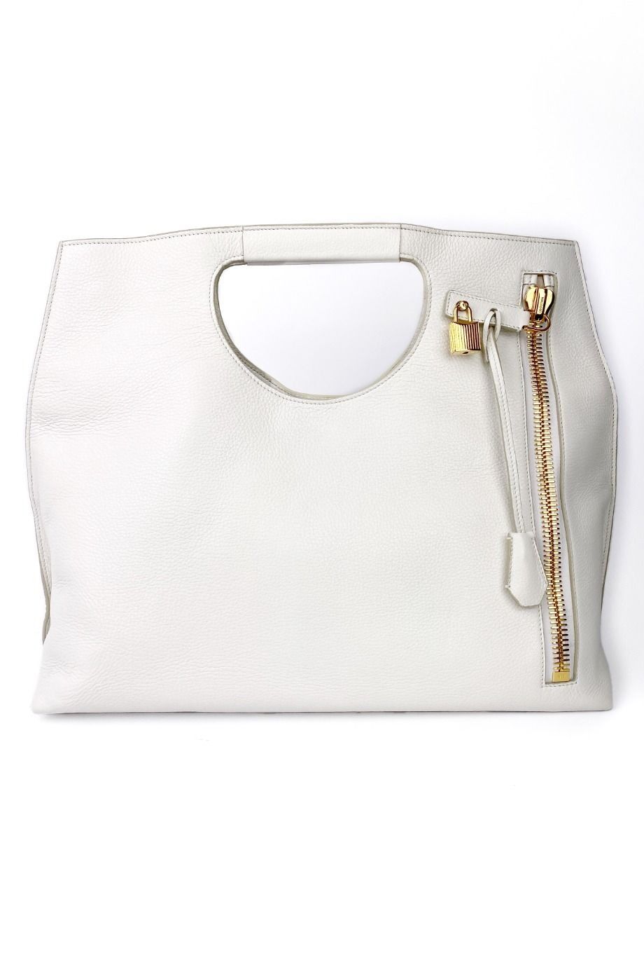 image 1 Сумка белого цвета с золотой фурнитурой