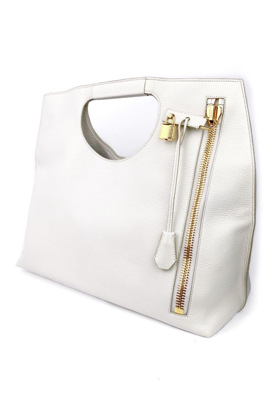 image 2 Сумка белого цвета с золотой фурнитурой