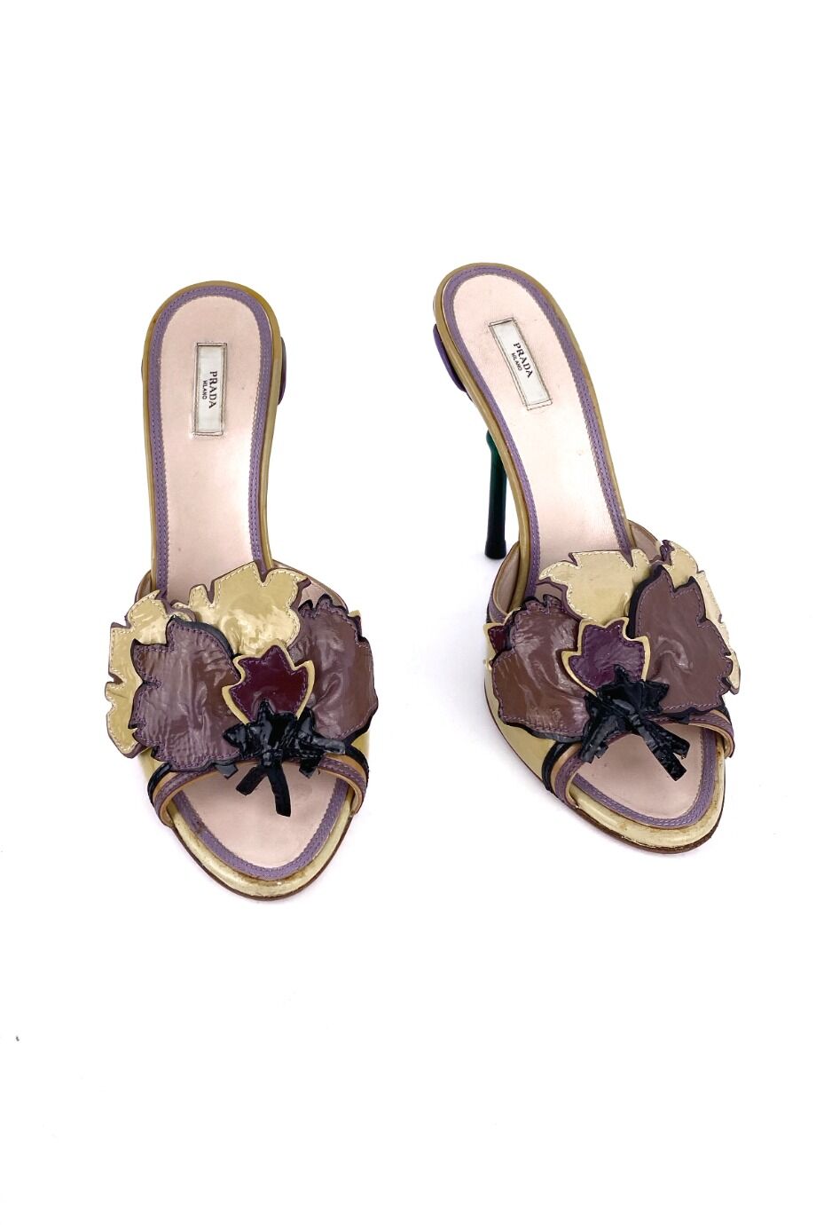 image 2 Мюли желто-сереневого цвета