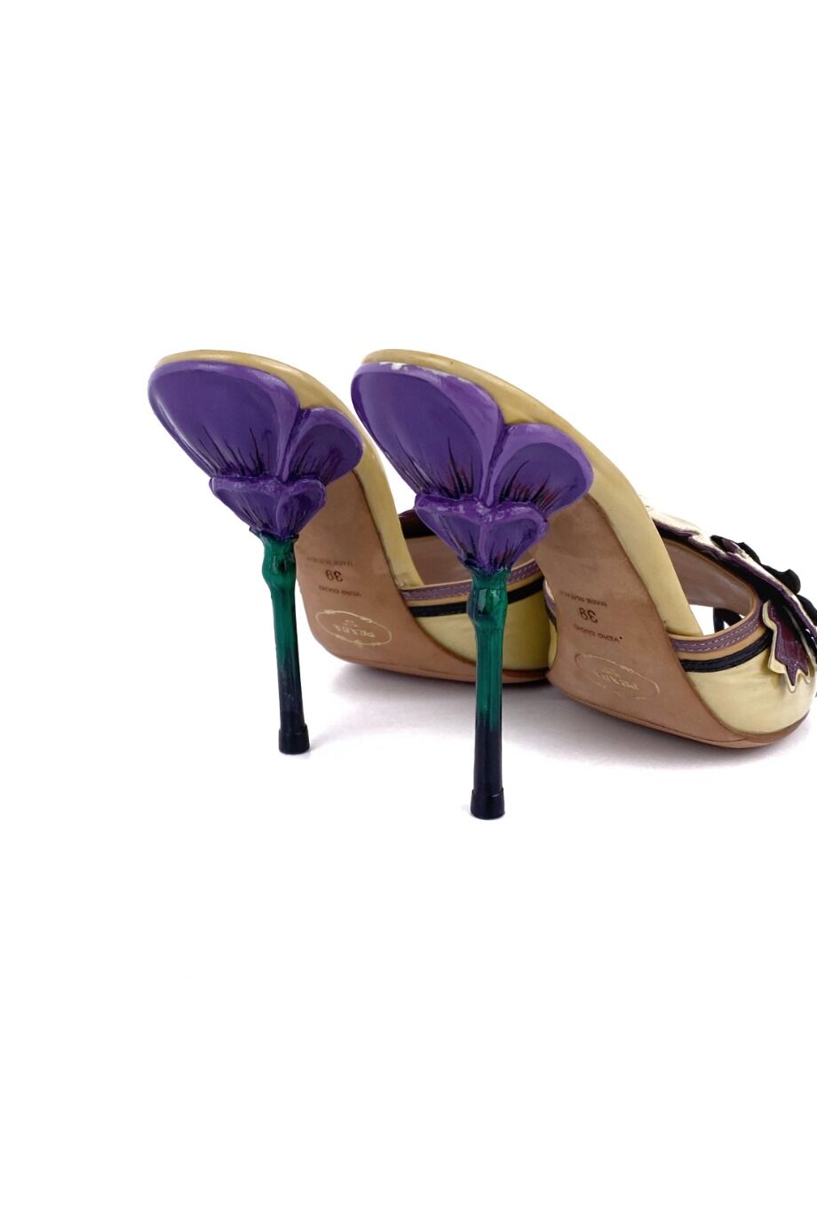 image 4 Мюли желто-сереневого цвета