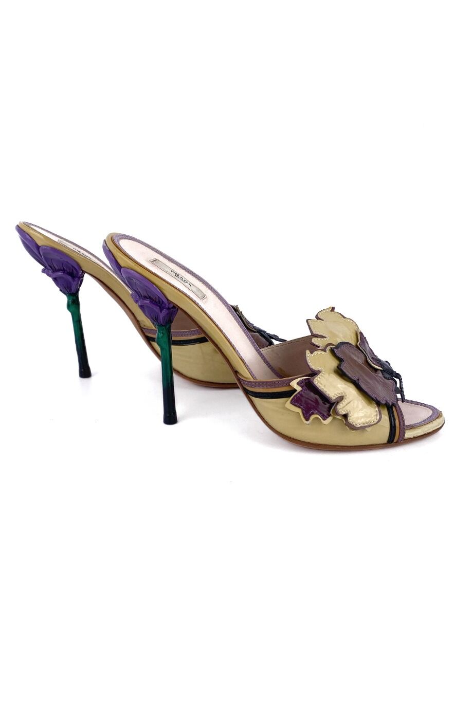 image 5 Мюли желто-сереневого цвета