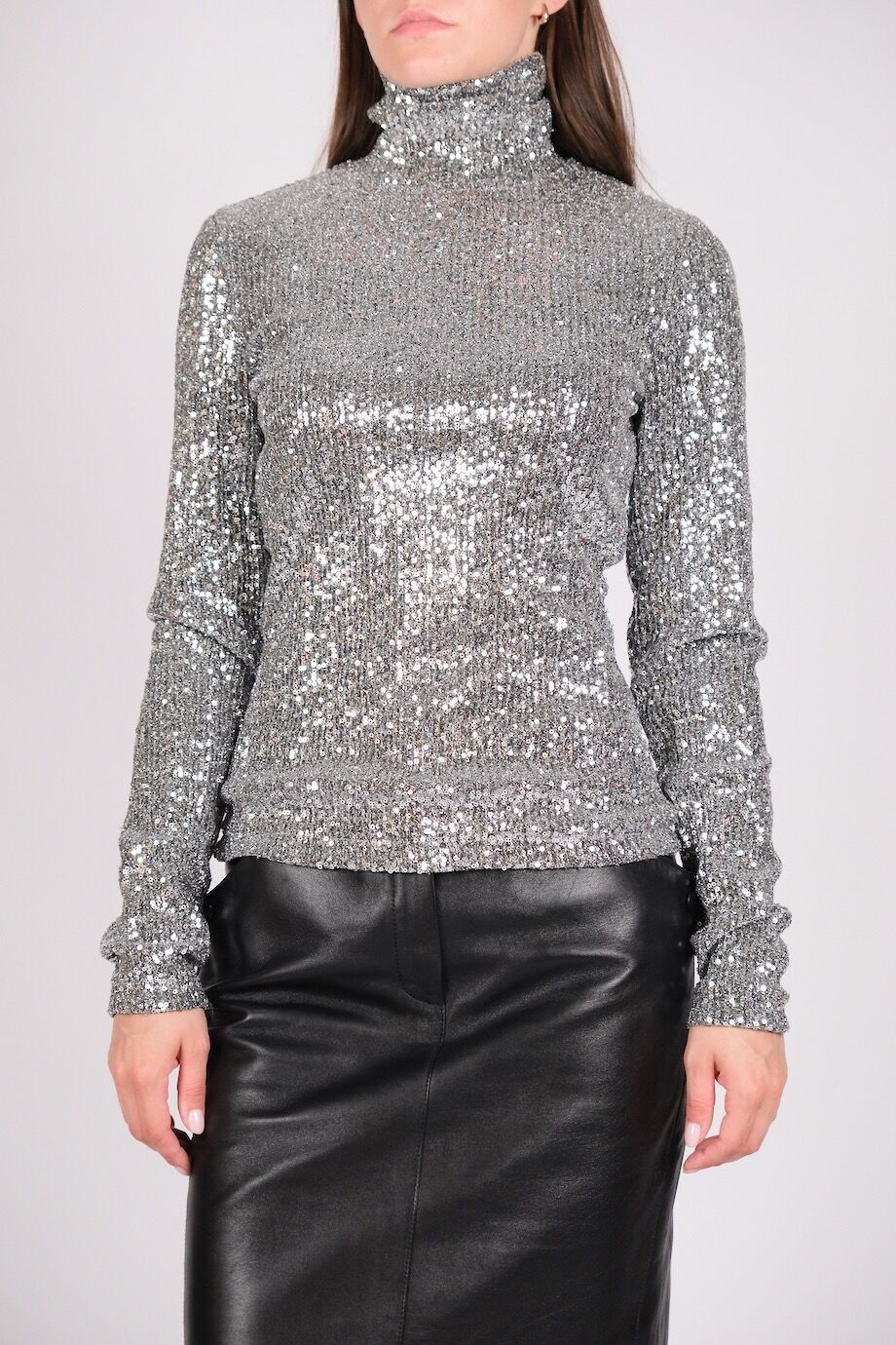 image 1 Топ из пайеток с длинным рукавом