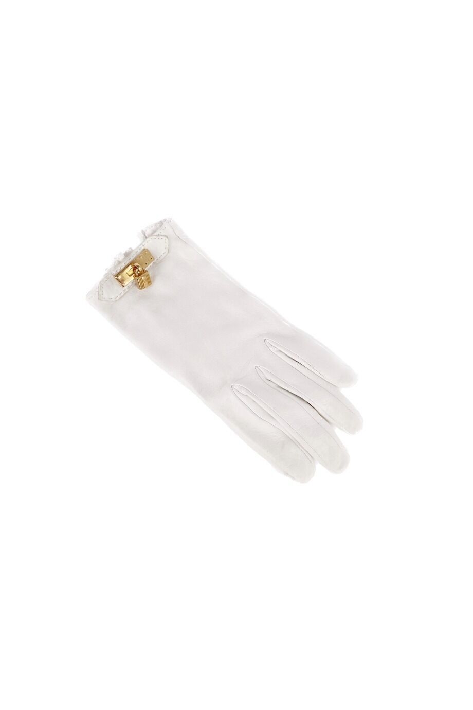 image 2 Перчатки белого цвета с золотым замком