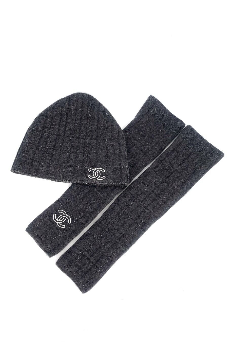 image 1 Шапка с митенками серого цвета