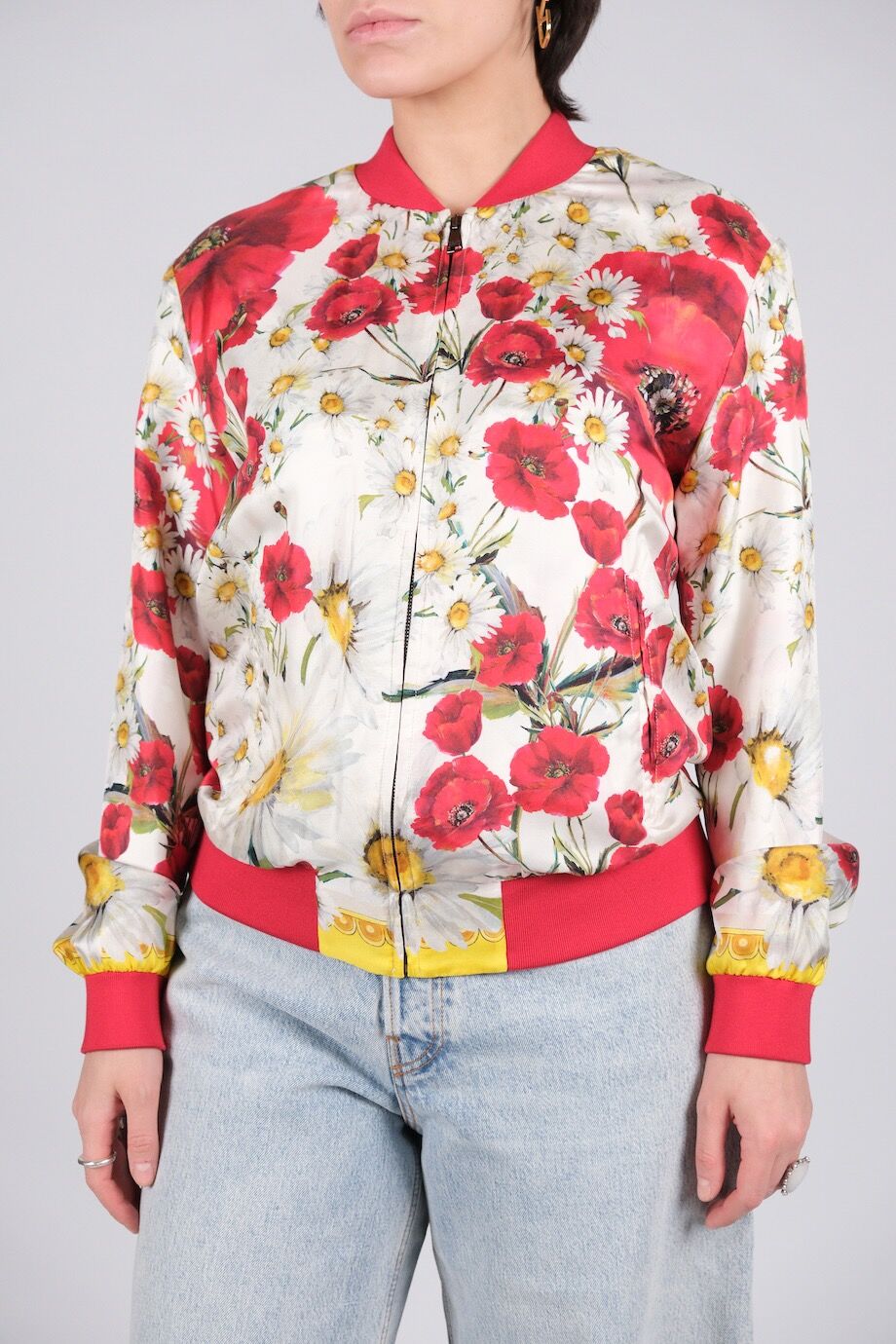 image 1 Шёлковая куртка с цветочным принтом маки