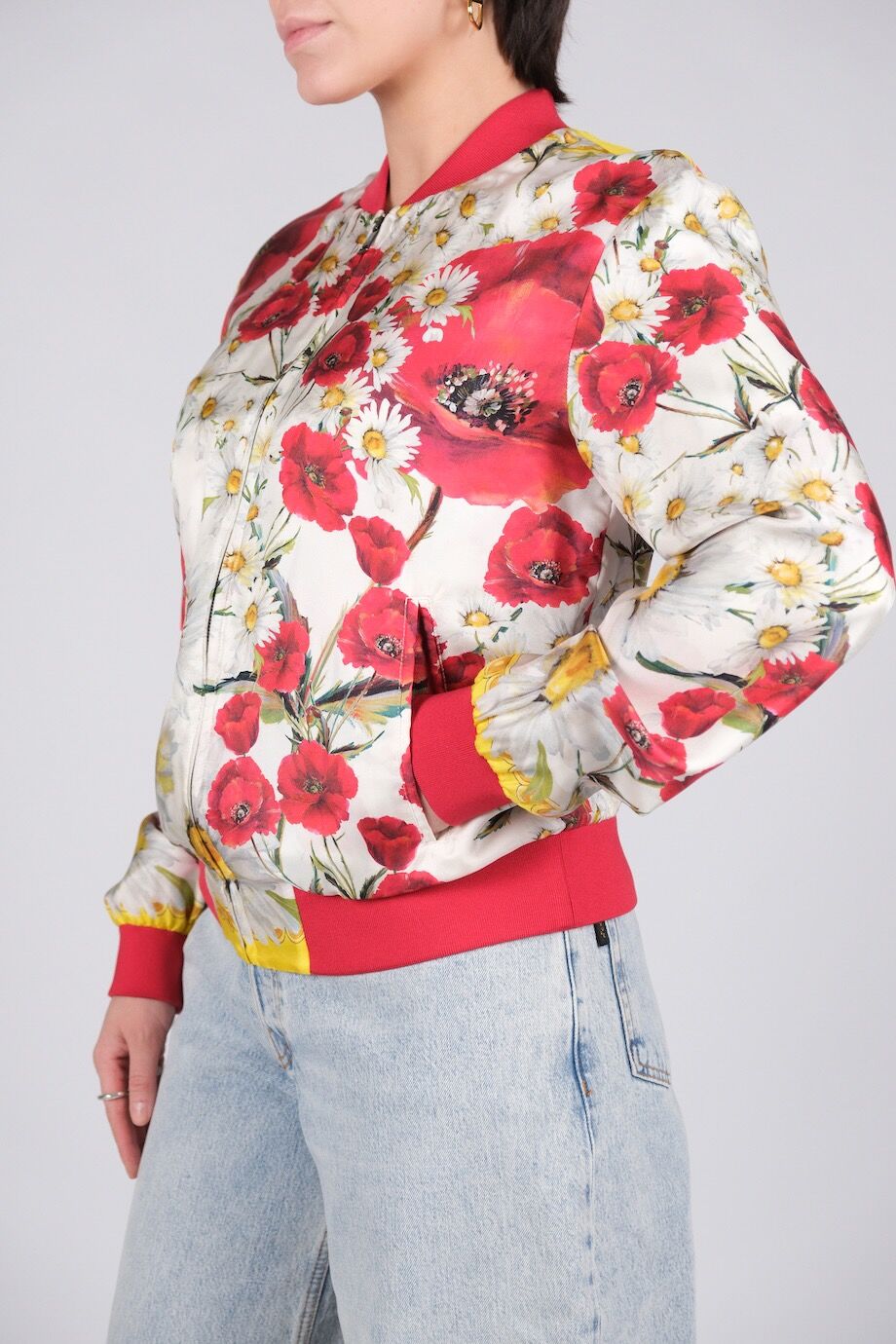image 2 Шёлковая куртка с цветочным принтом маки