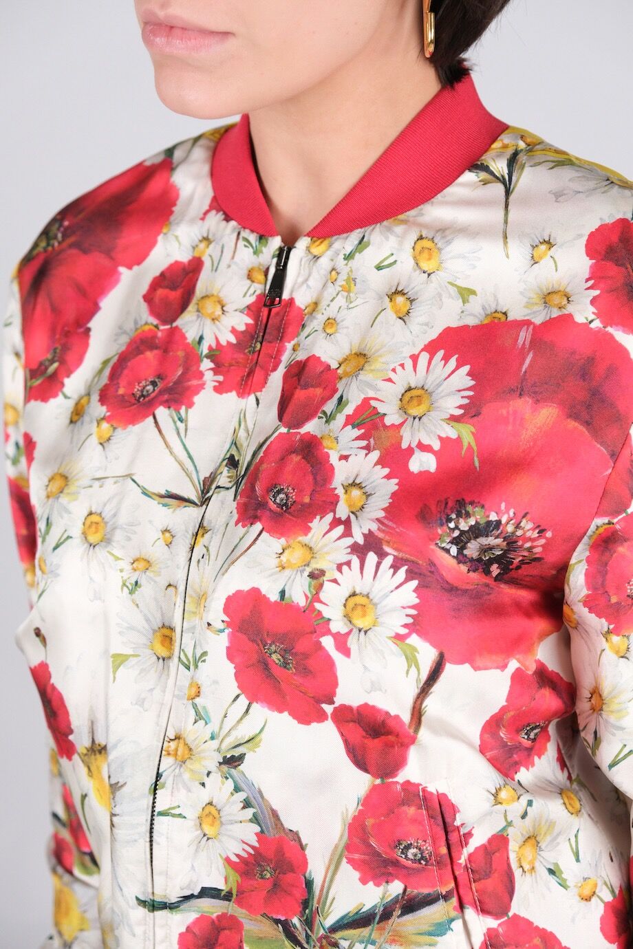 image 4 Шёлковая куртка с цветочным принтом маки