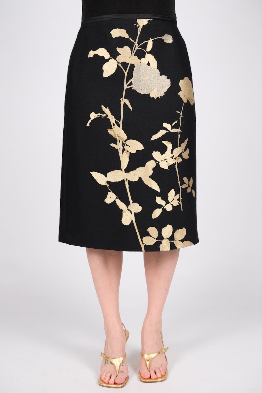 image 5 Юбка с цветочным принтом золотого цвета