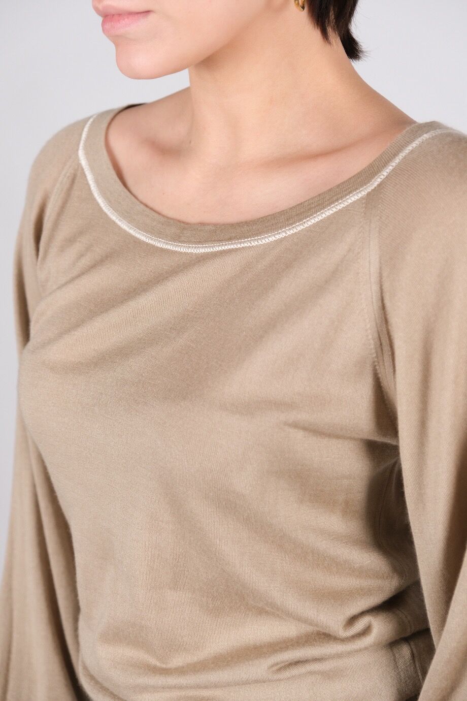 image 4 Кашемировый джемпер бежевого цвета