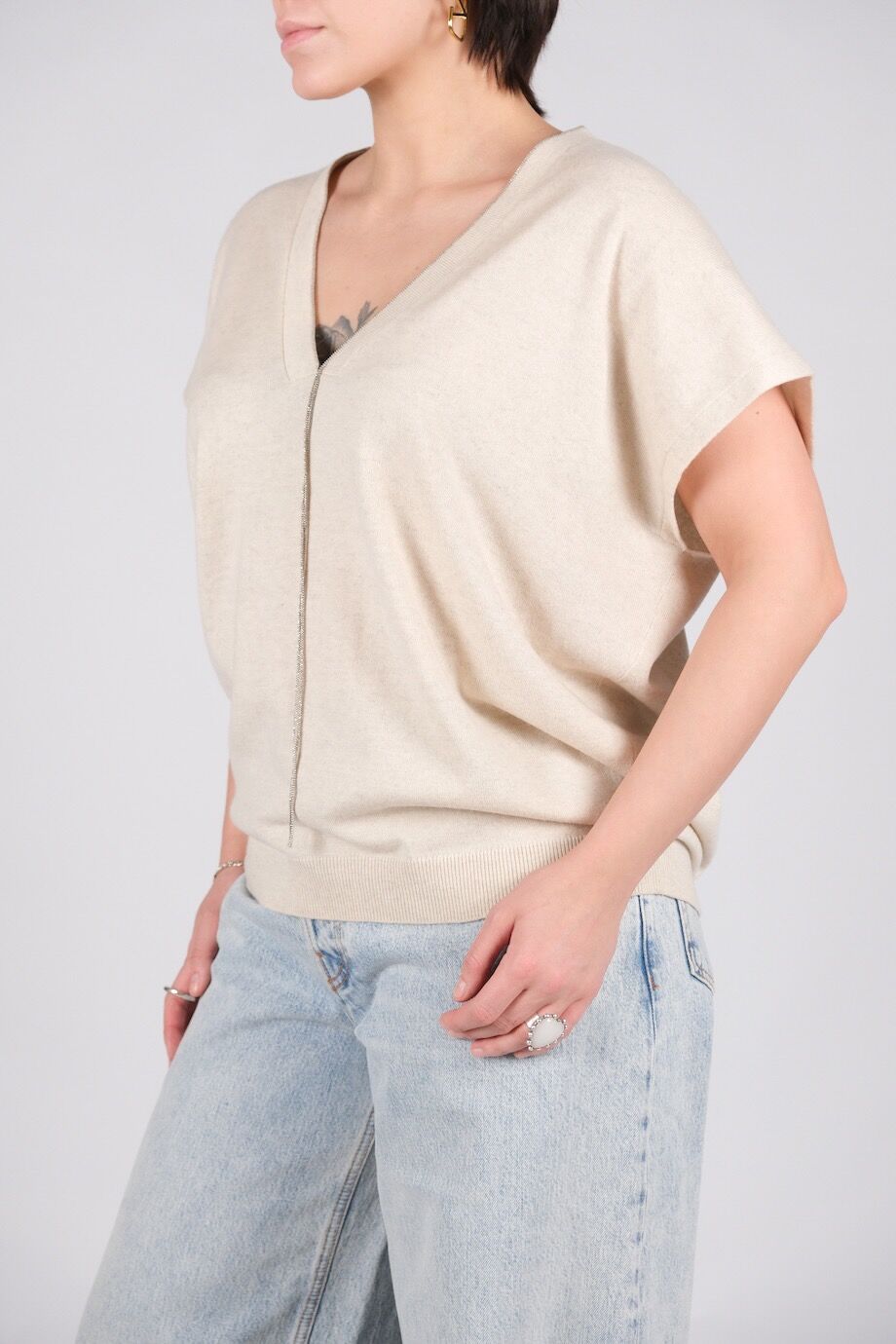 image 2 Кашемировый жилет молочного цвета