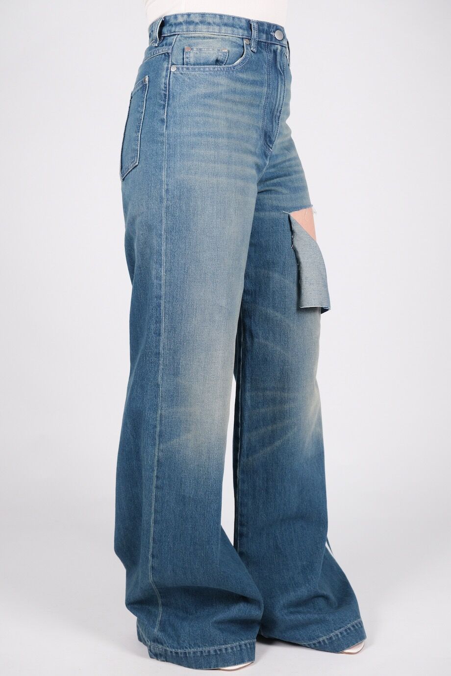 image 3 Джинсы широкого кроя с разрезом