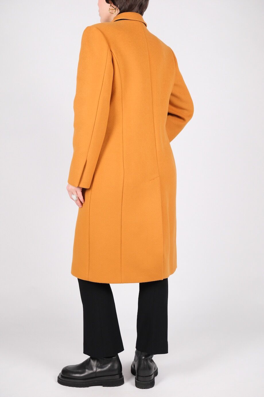 image 3 Пальто двубортное горчичного цвета