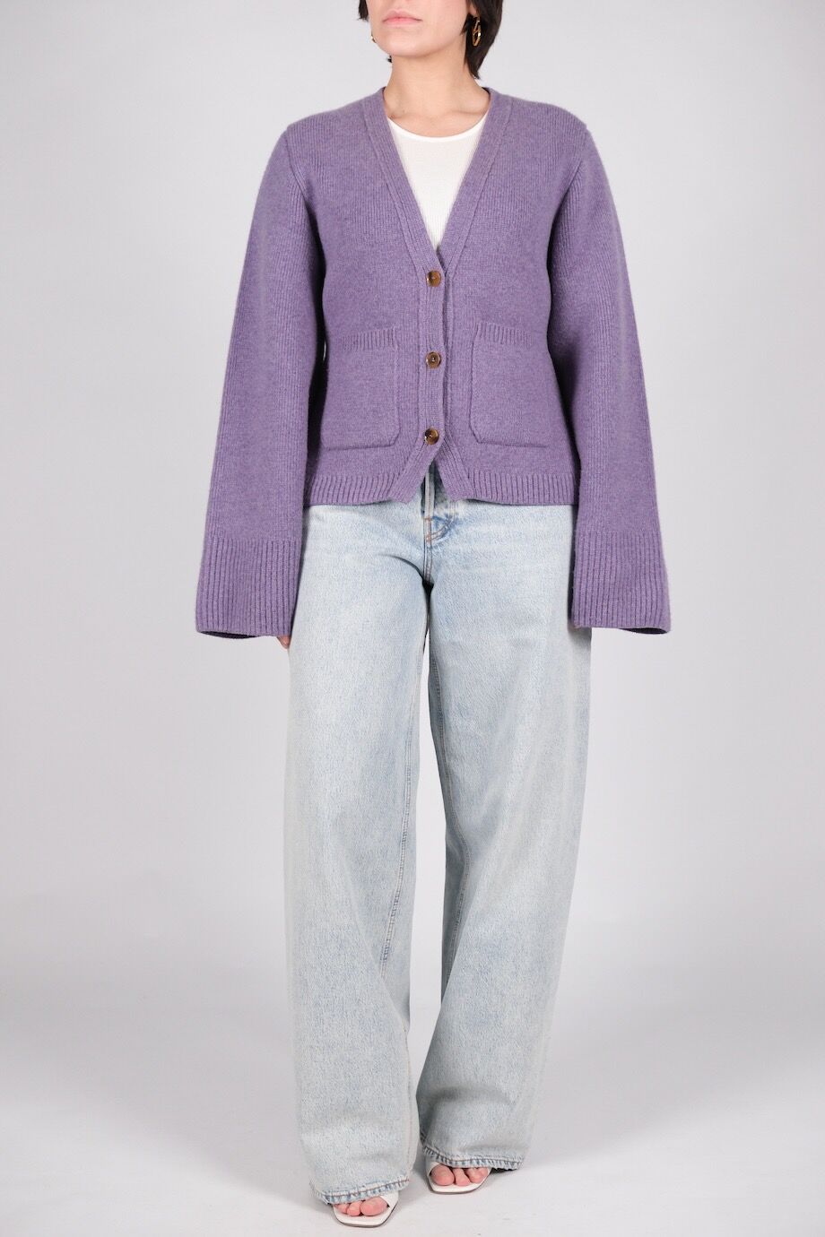 image 1 Кашемировый кардиган лавандового цвета
