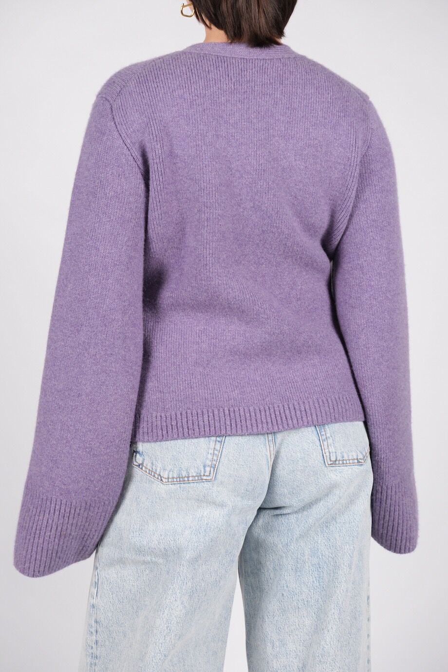image 4 Кашемировый кардиган лавандового цвета