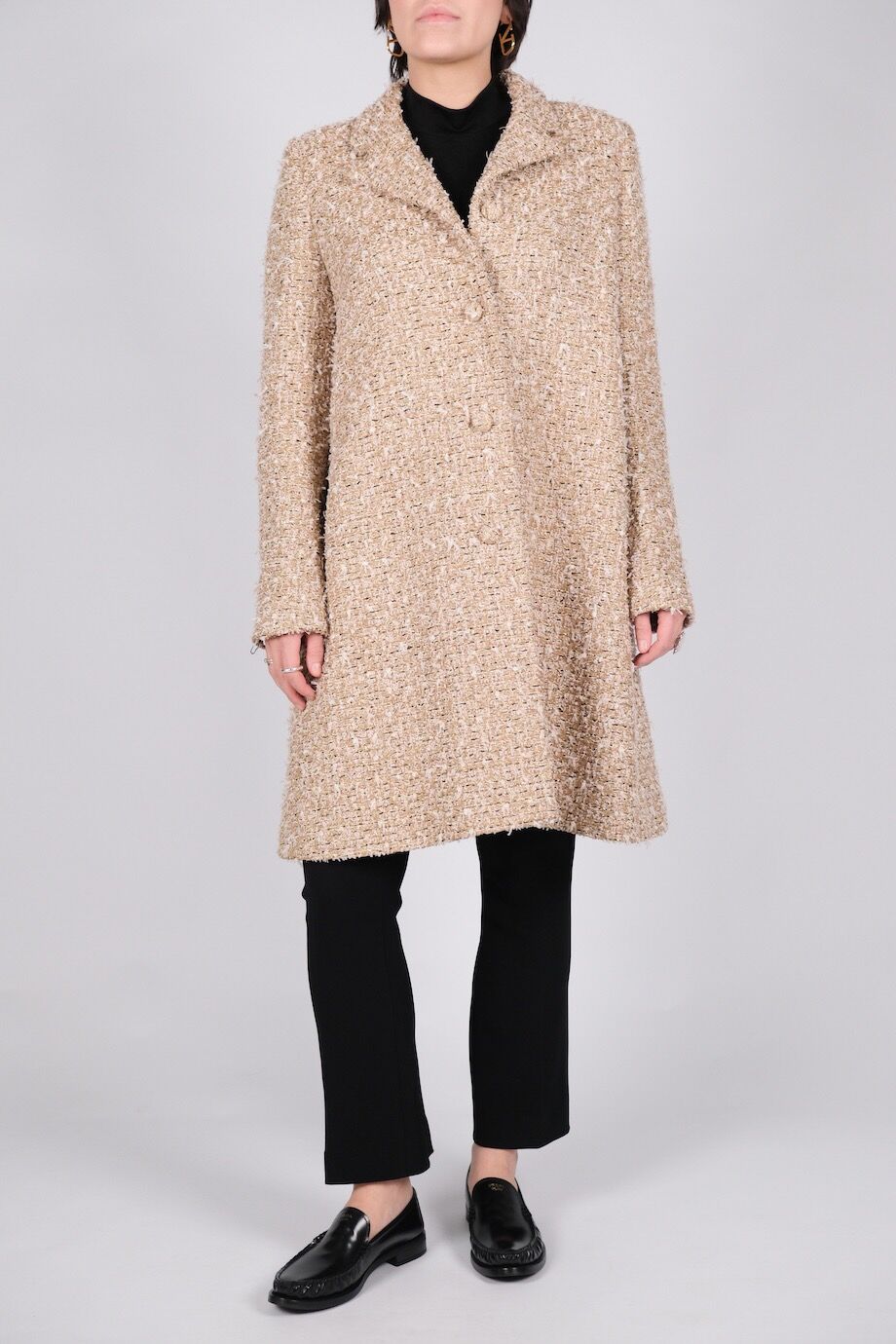 image 4 Пальто из букле с металлизированной нитью