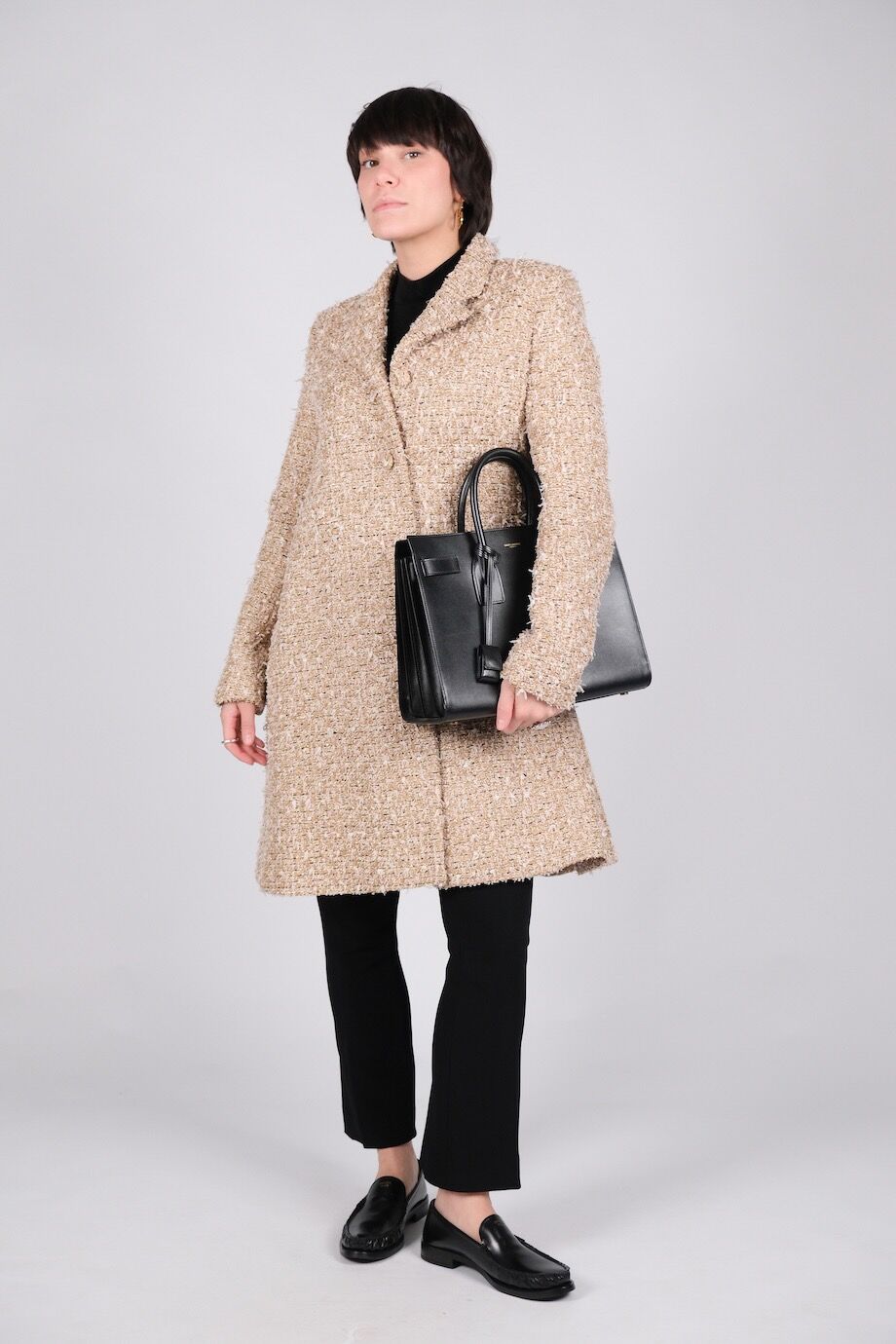 image 3 Пальто из букле с металлизированной нитью
